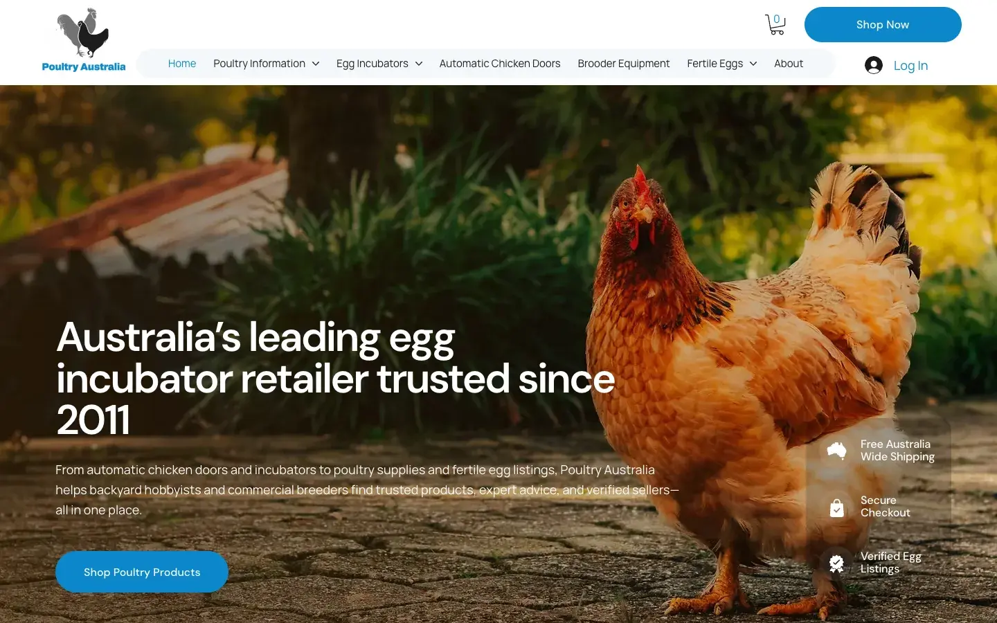 E-commerce & Marketplace website design for Poultry Australia — desktop mockup