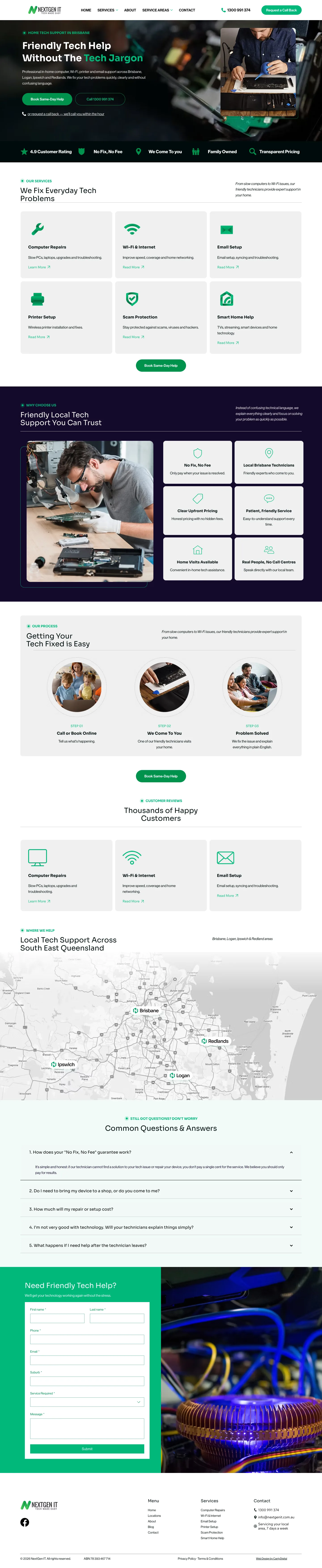 IT Services website design for NextGen IT — full homepage scroll-through